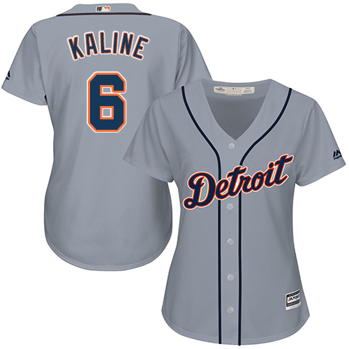 Tigers #6 Al Kaline Grey Road Women's Stitched MLB Jersey - Click Image to Close